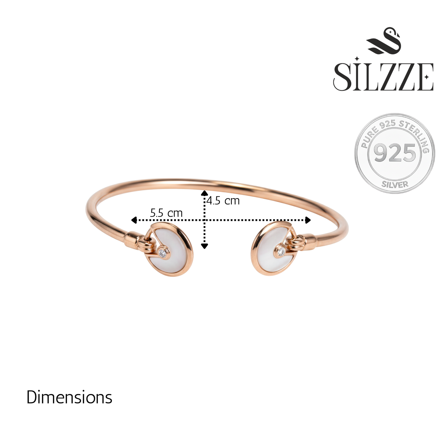 Rose Gold MOP Cuff Bracelet For Her