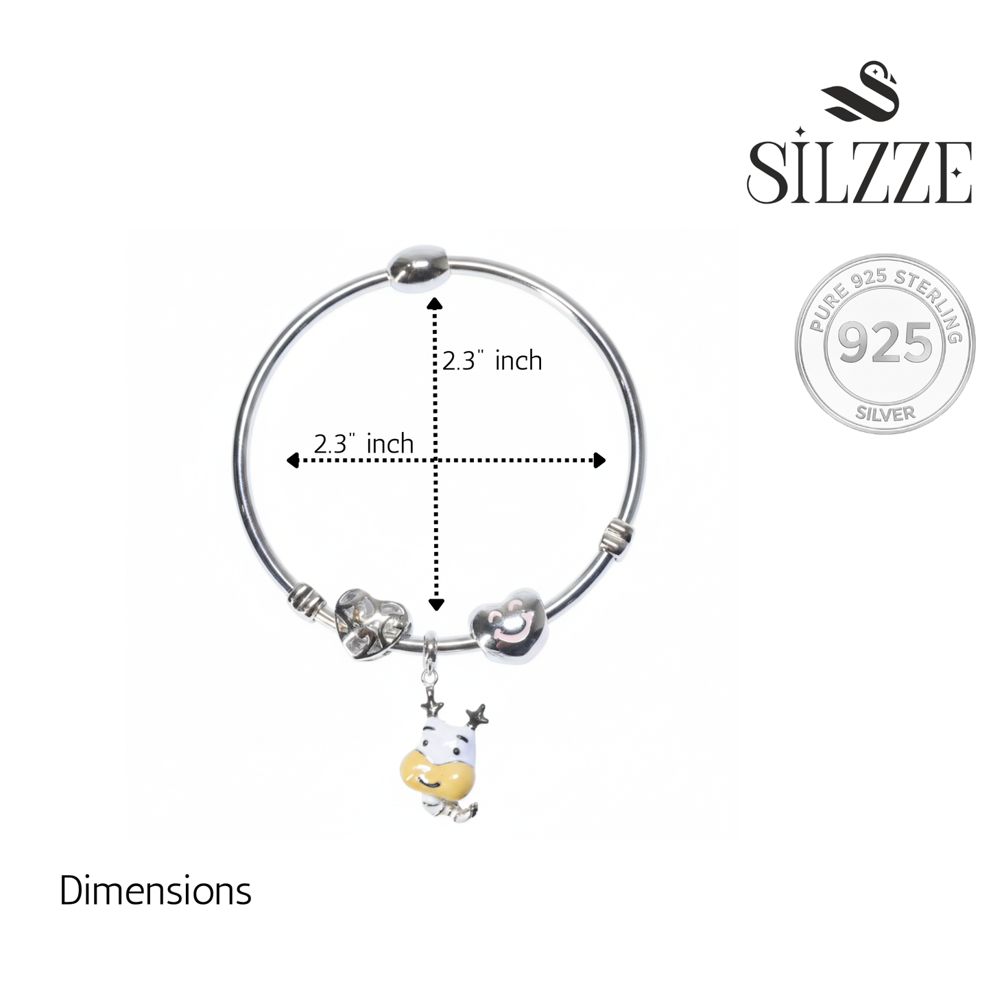 Silver Sweetheart Character Dangle Bracelet For Her