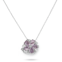 Silver Enchanting Lavender Pendant Set