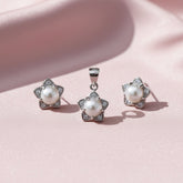 Silver Starlight Pearl Pendant Set for her