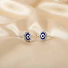Silver Blue Evil Eye Sterling Silver Toe Ring