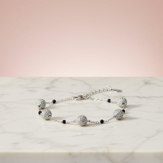 Silver Disco ball Chain Bracelet for her