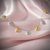 Silver Baguette Crown necklace in yellow stone for her