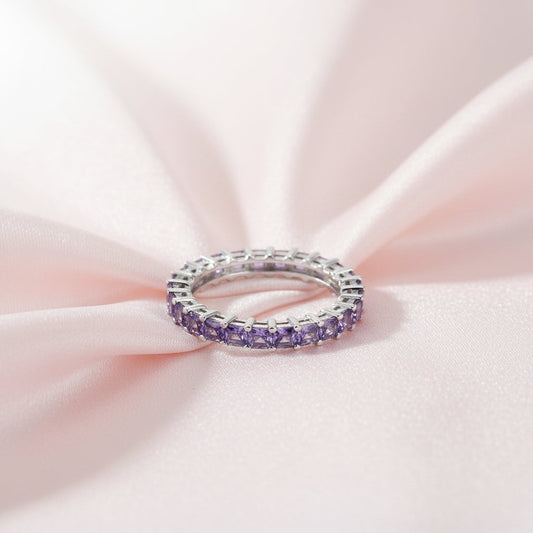 Silver Elegant violet Eternity Band for her