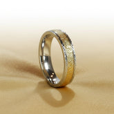 925 Two-Tone Diamond-Cut Ring For Him