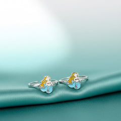 Silver Whimsical Mermaid Toe Ring for Her