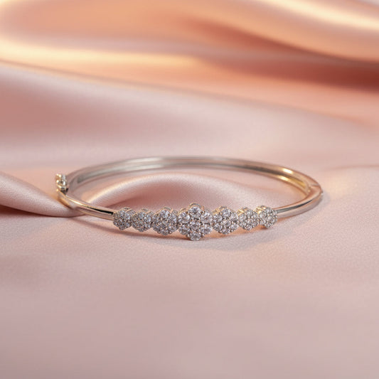 Silver Glittering garland bangle Bracelet for her