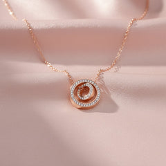 Rose Gold Interlocking Circle Pendant