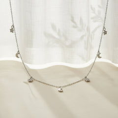Silver Celestial Sparkle Star & Moon Set