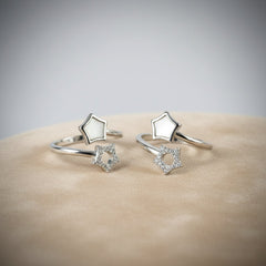 Silver Celestial Dual Star Toe Ring