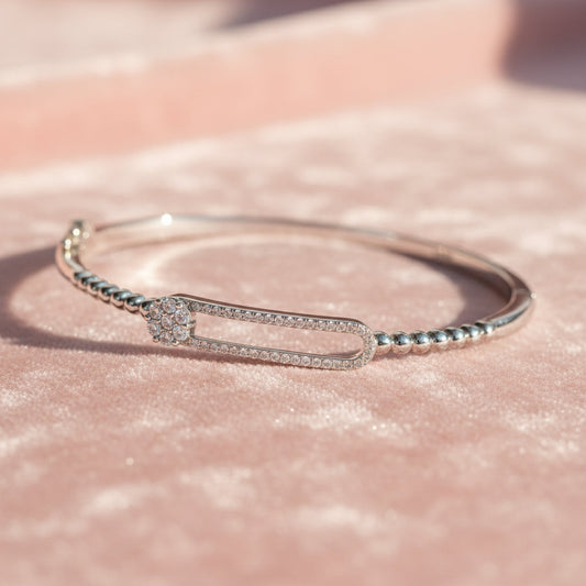 Silver Starlight Aura Bangle Bracelet For her
