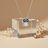 Silver Wise Owl Necklace pendant with Mother of Pearl and CZ