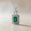 Silver Fiery Halo Green Pendant