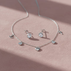 Silver Faith & Love Charming Set