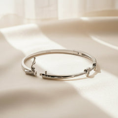 Silver Connecting Hearts Diamond Accent Bracelet