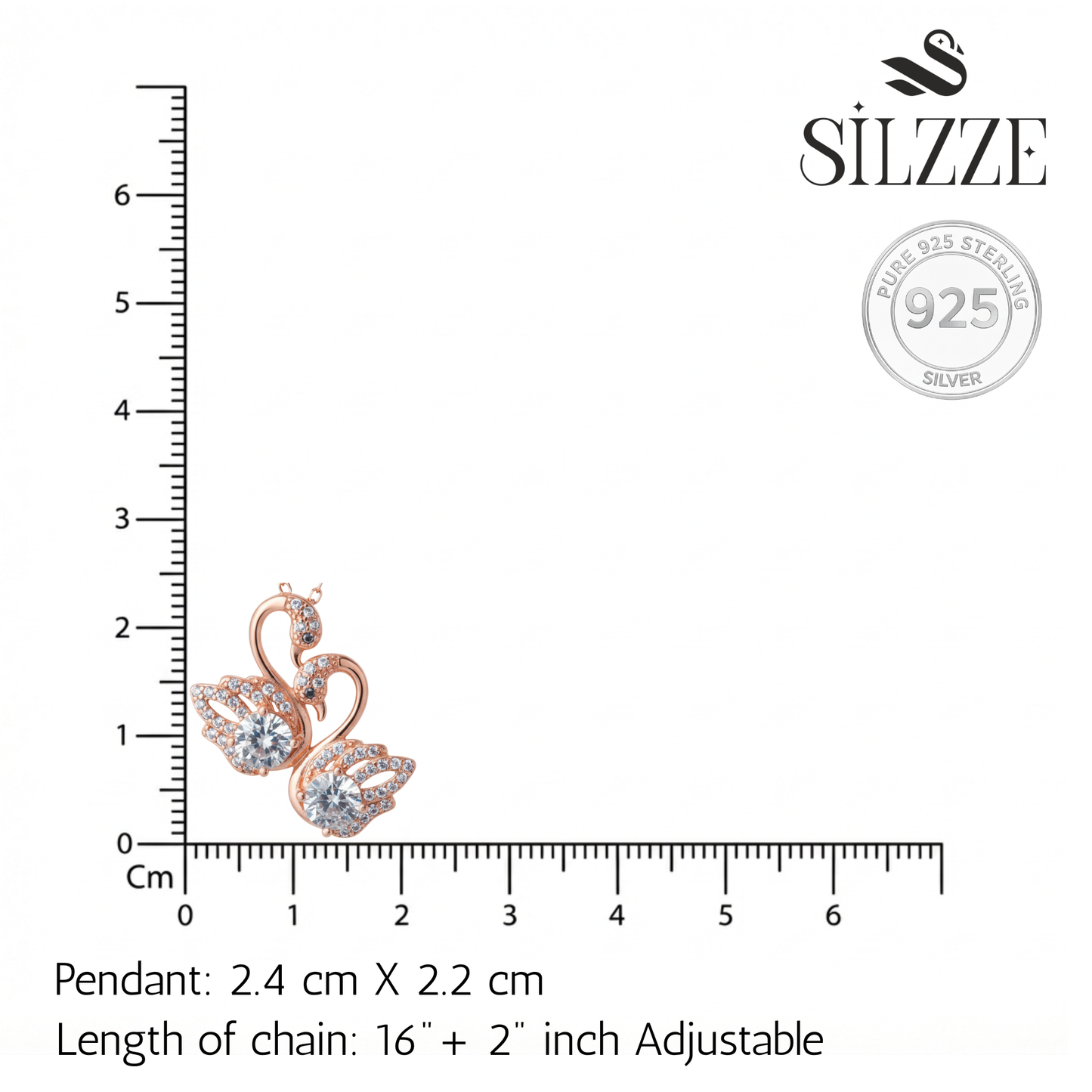 Rose Gold Eternal Love Swan Pendant