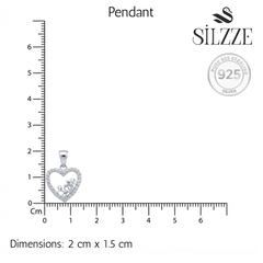 Silver Eternal Love written Heart Pendant set for her