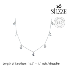 Silver Celestial Sparkle Star & Moon Set