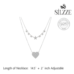 Silver Celestial Heart Double Layer Set