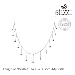 Silver Raindrop Dangle Necklace