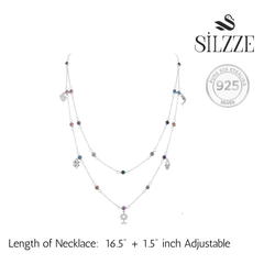 Silver charms Multicolor Shimmer Necklace