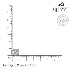 Silver Geometric Halo Pendant set