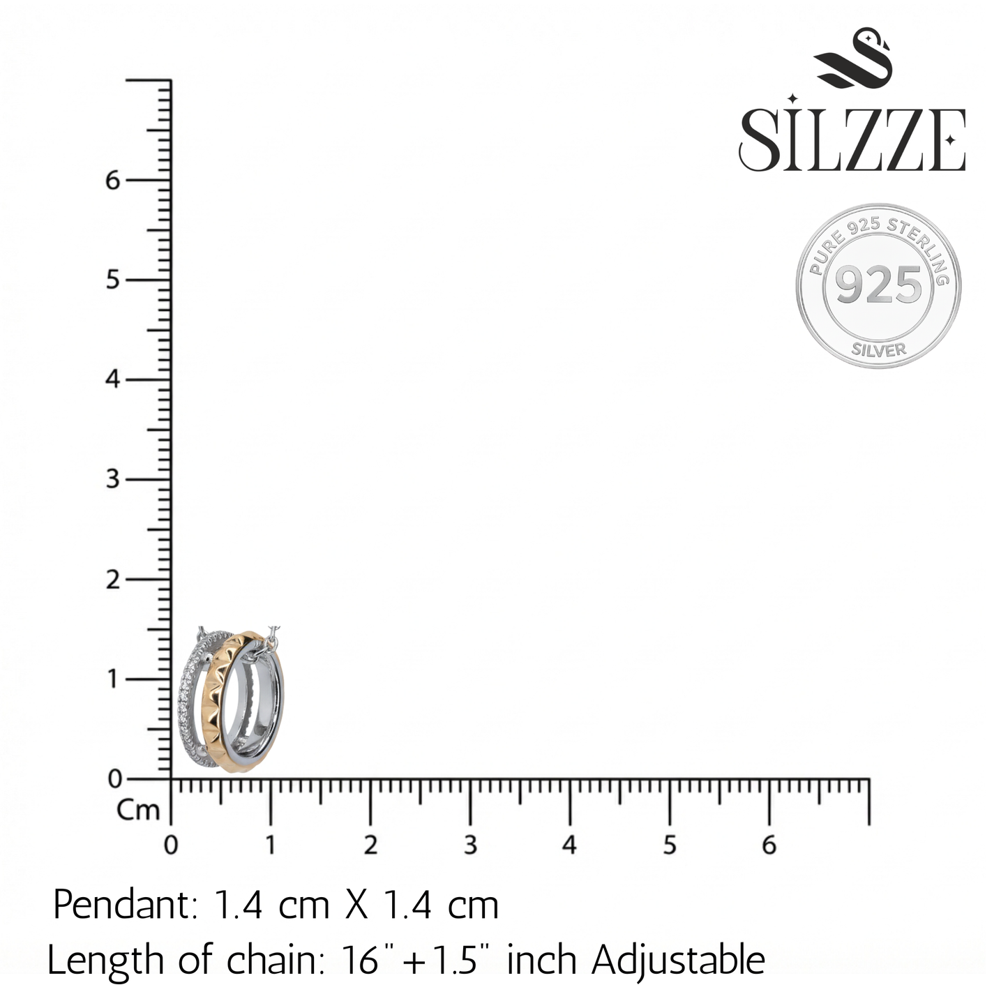 Silver Trinity Ring Pendant For Her