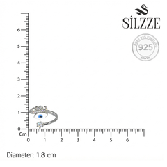 Silver Blue Evil Eye Protection Toe Ring