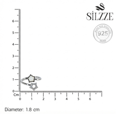 Silver Celestial Dual Star Toe Ring