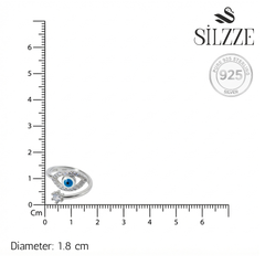 Silver Evil Eye & CZ Solitaire Toe Ring