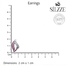 Silver Ruby Leaf Luxury Pendant & Earrings Set for her
