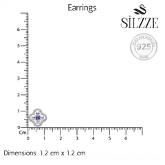 Silver Elegant Design Purple Amethyst Clover Pendant set for her