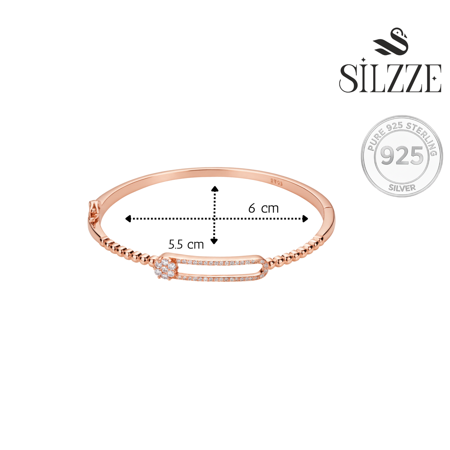 Rose Gold Starlight Aura Bangle Bracelet For her