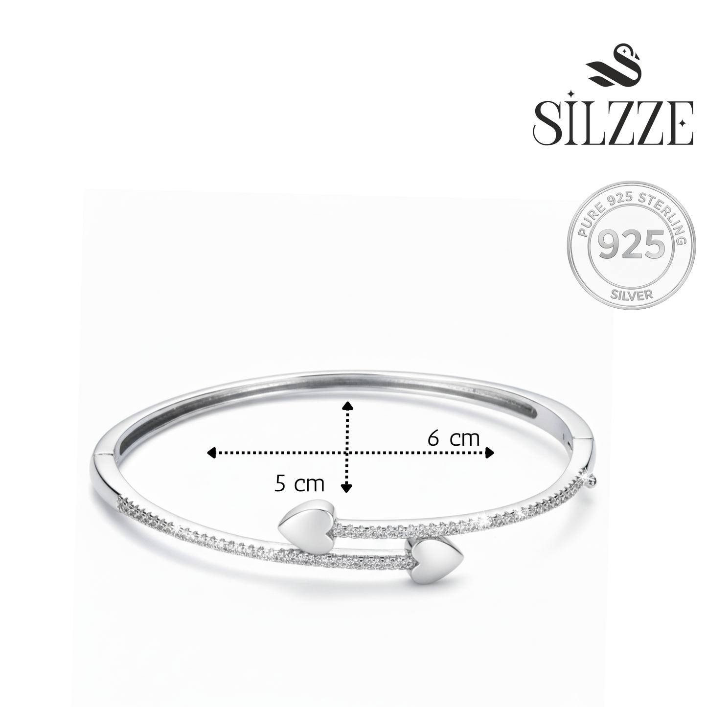 Heart-to-Heart 925 Silver Love Bracelet for her