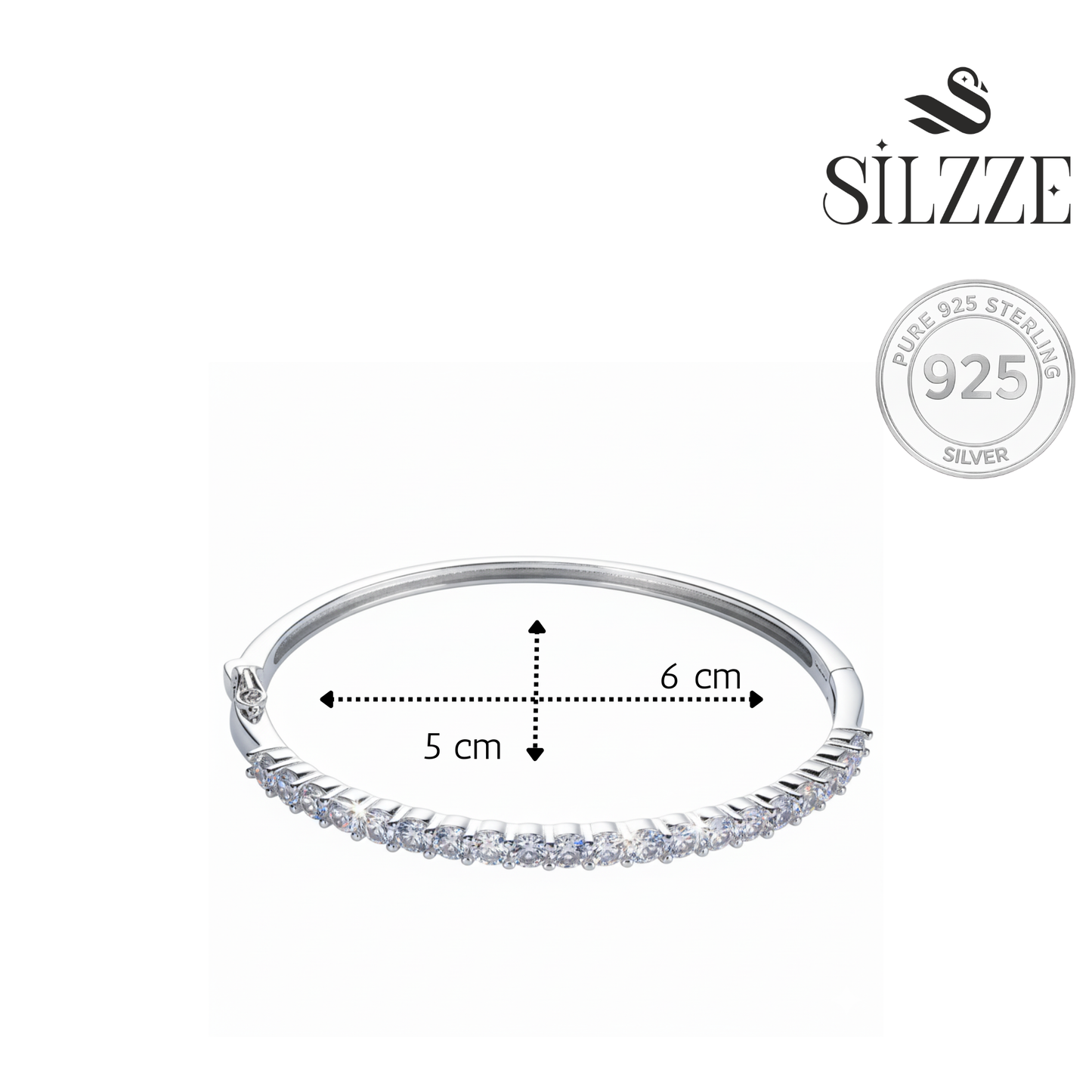 Silver Solitaire (cz) line Radiant Bracelet