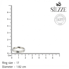 Silver classic Hammer pattern Mirror polish Band ring