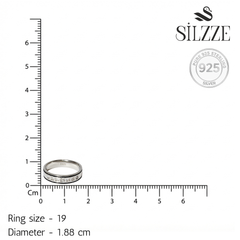 Silver Square cut CZ Diamond Eternity Band ring
