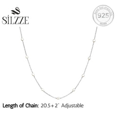 Graceful Freshwater Pearls Sterling Silver Chain