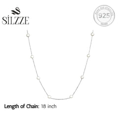 Classic Round Freshwater Pearl Sterling Silver Chain
