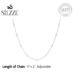 Morganite Sterling Silver Chain for her