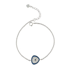 Silver Radiant Triangular Evil Eye Bracelet