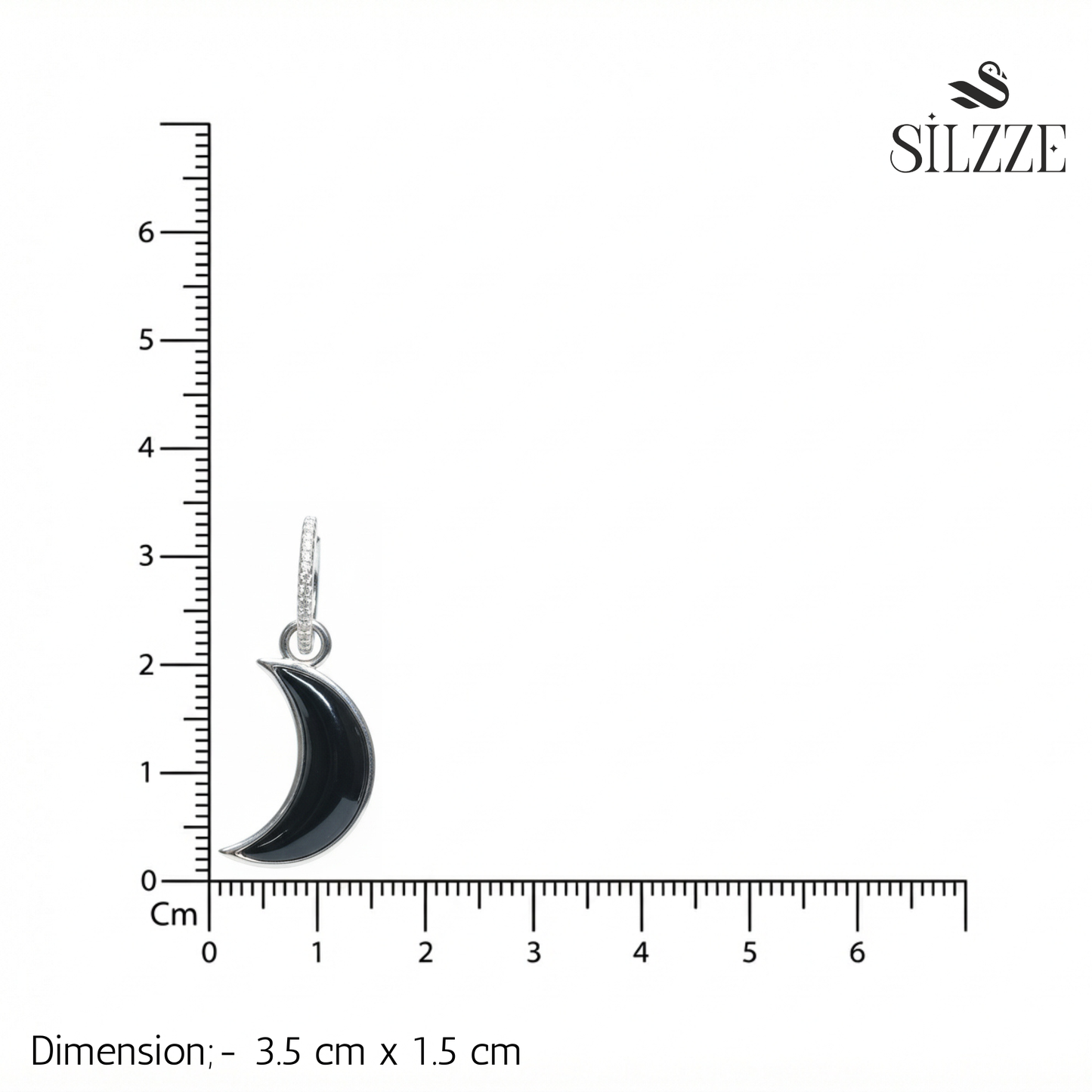 Silver Nightfall Crescent Dangle Earrings