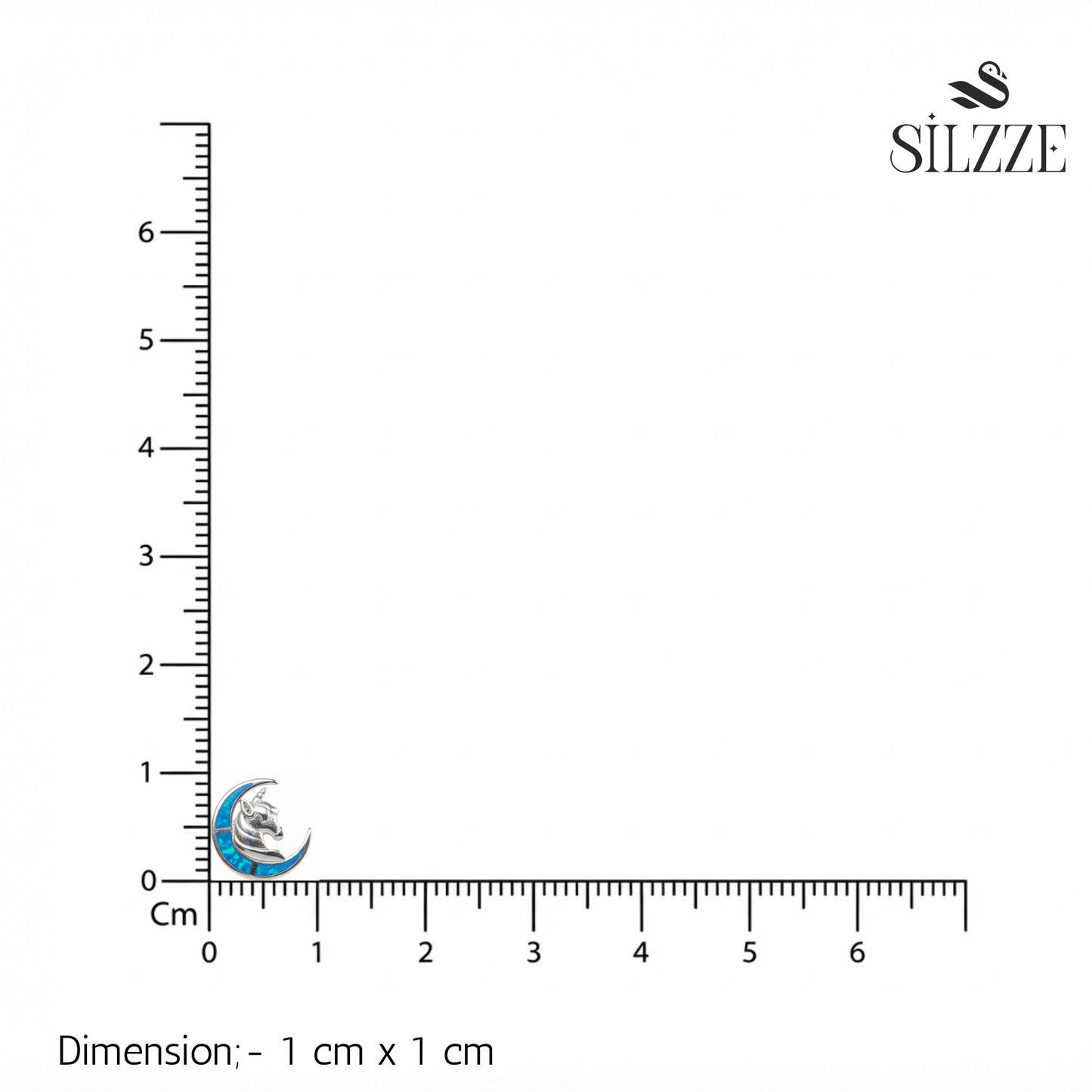 Silver Lunar Unicorn Studs Earrings