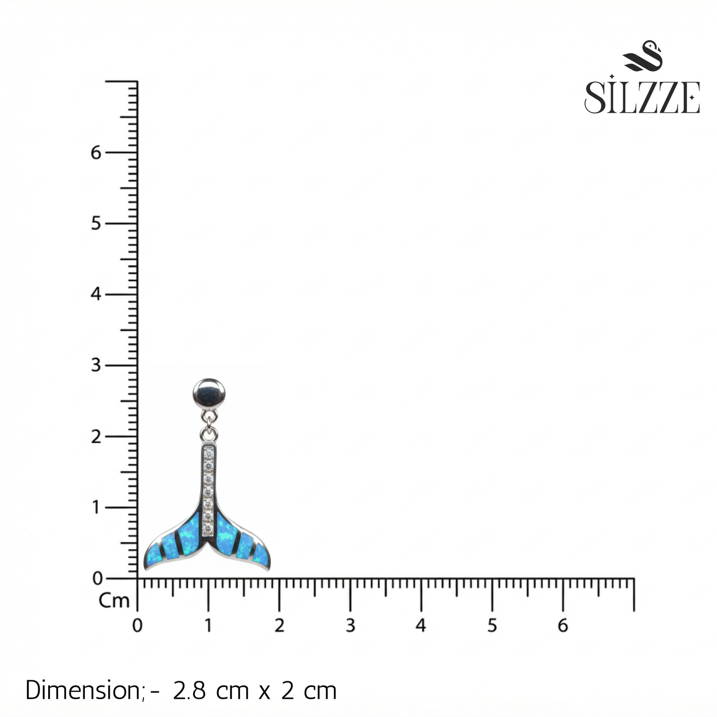 Silver Ocean Mermaid Tail Earrings