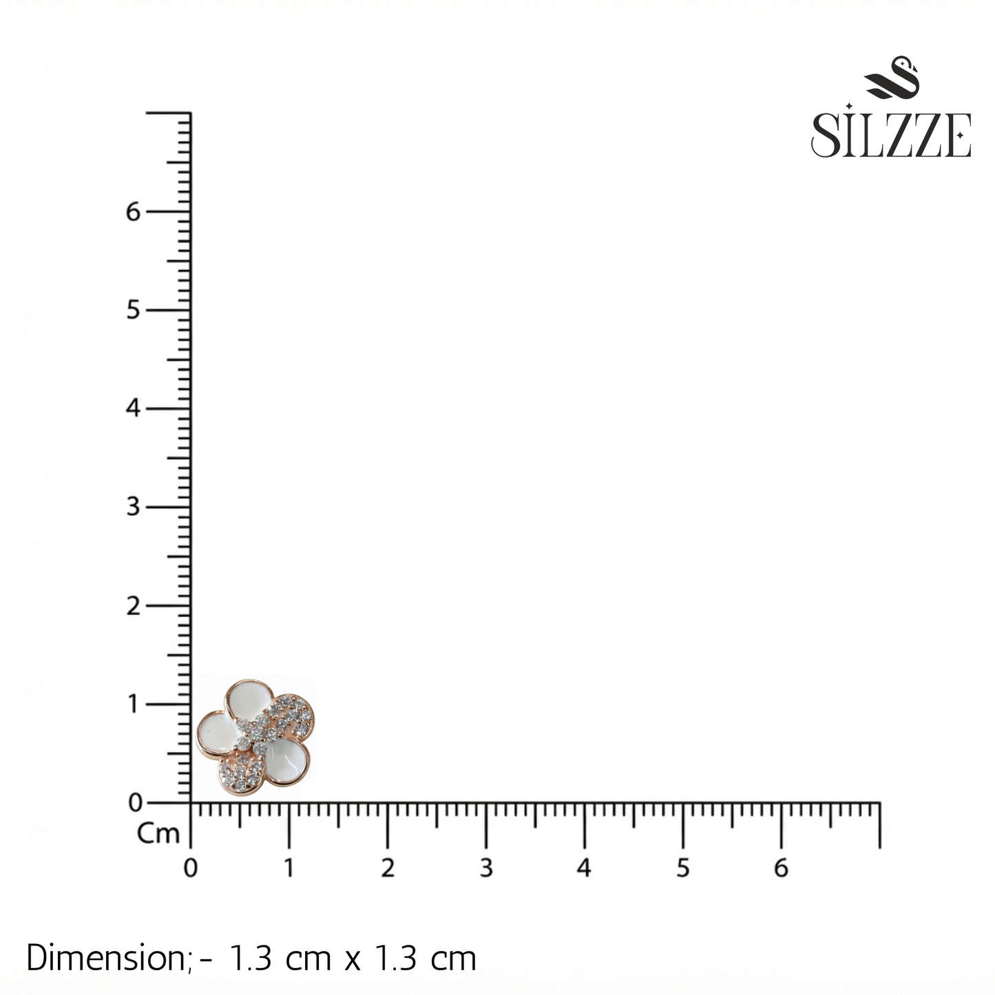 Rose Gold Small Pave Floral Earrings