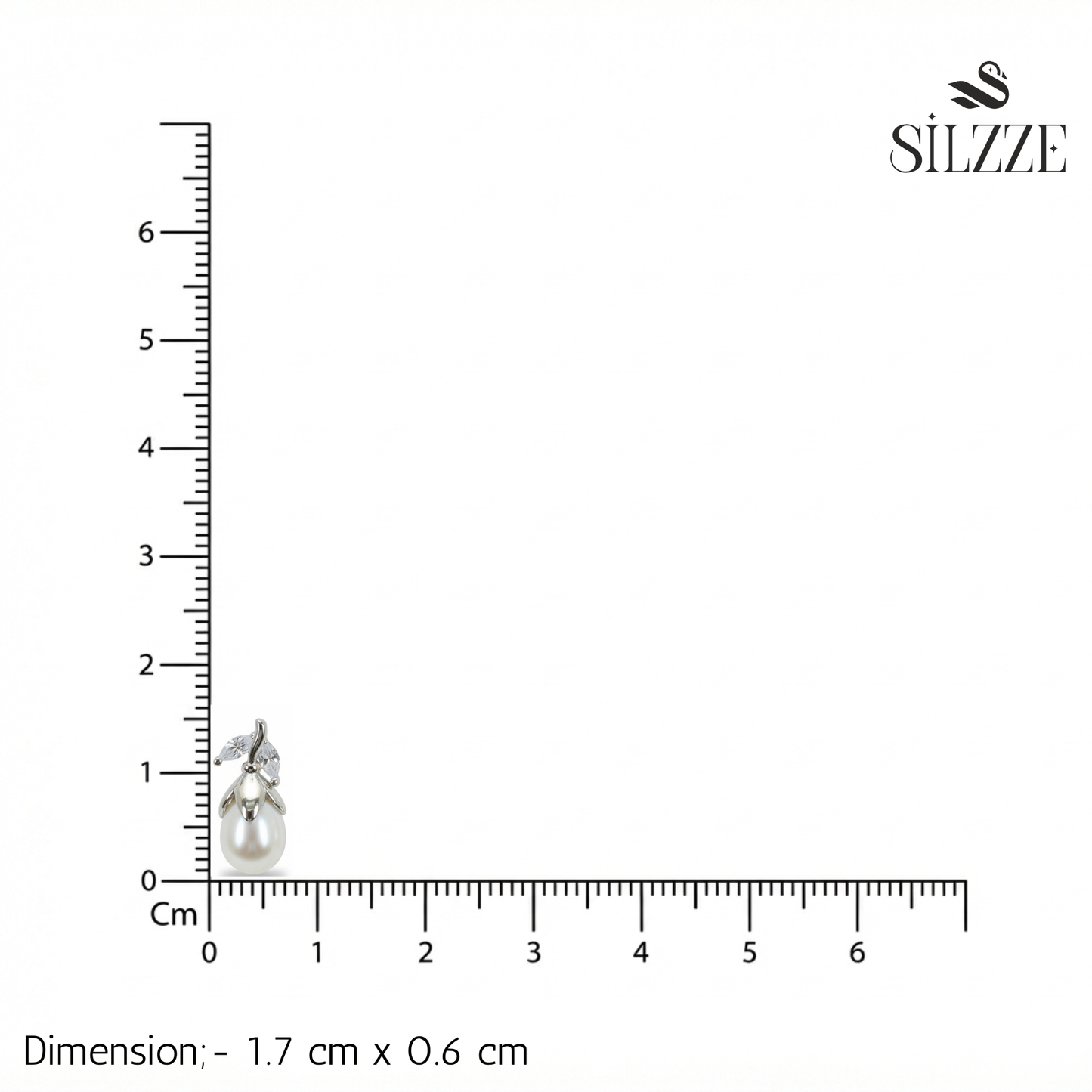 Silver Corolla Pear Pearl Earrings