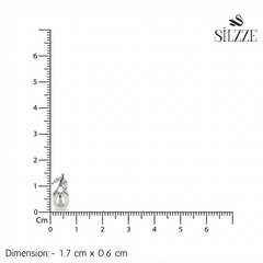 Silver Corolla Pear Pearl Earrings