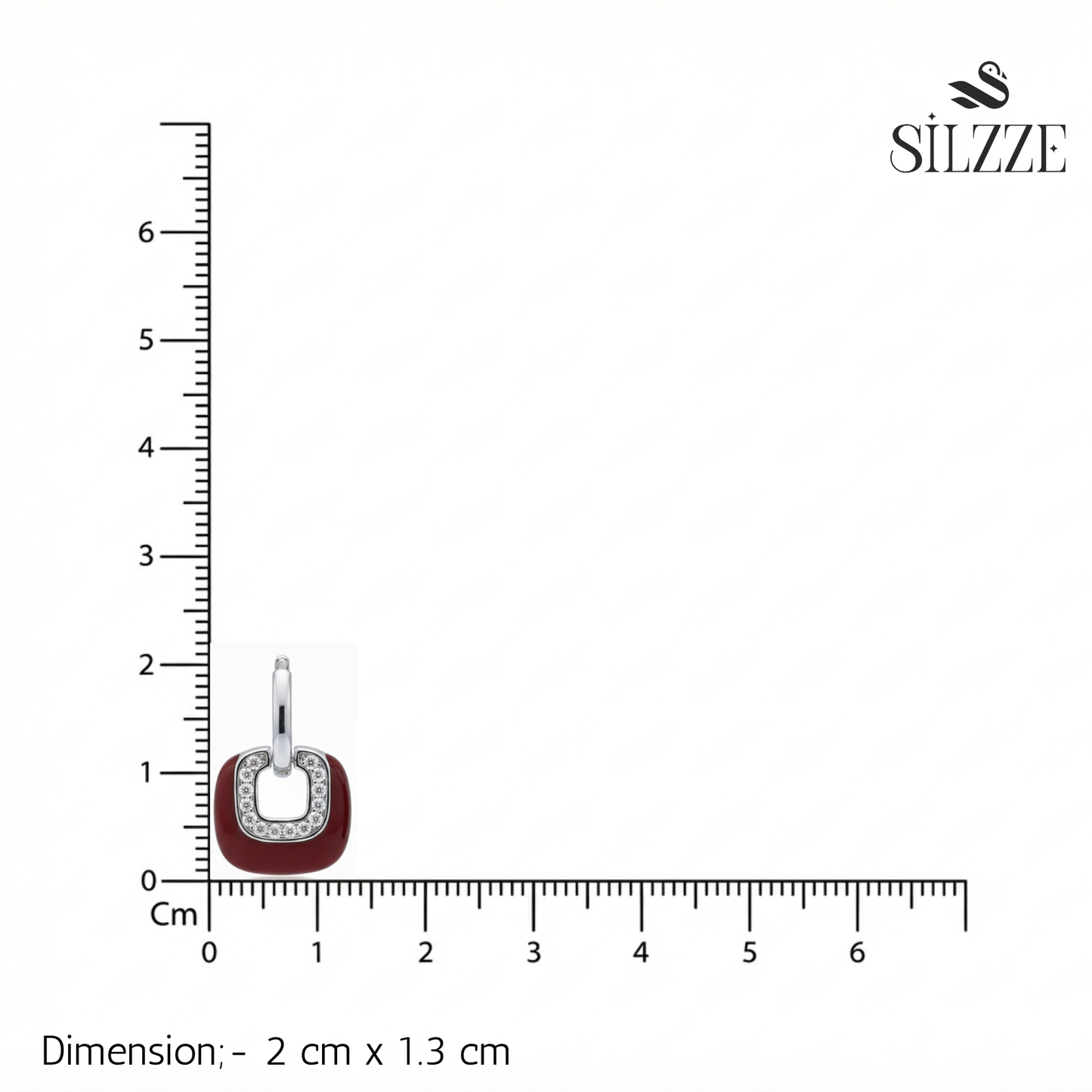 Silver Bordeaux Red Long Earring