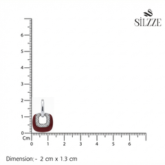 Silver Bordeaux Red Long Earring