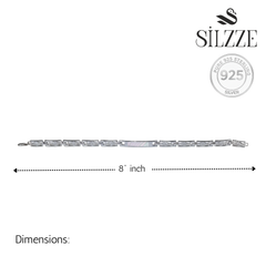 Silver Mother Of Pearl Geometric Bracelet for Him